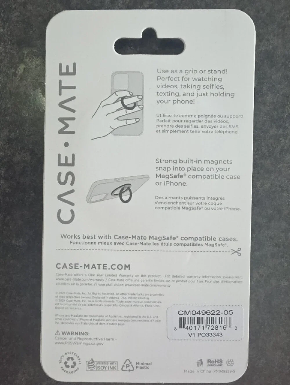 case-mate Iridescent Silver Magnetic Ring Stand